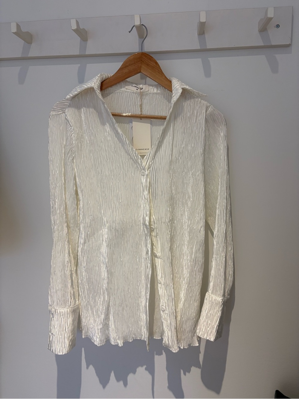 Commense White Crinkled Button-Down Shirt - Picture 2 of 2